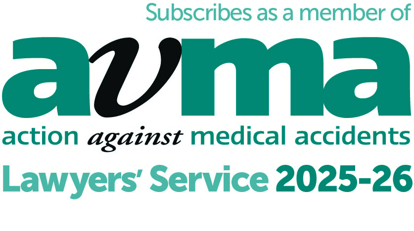 Subscribes as a member of AvMA (Action against medical accidents) Lawyers' Service